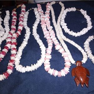 5 Pooka shell Necklaces and 2 bracelets